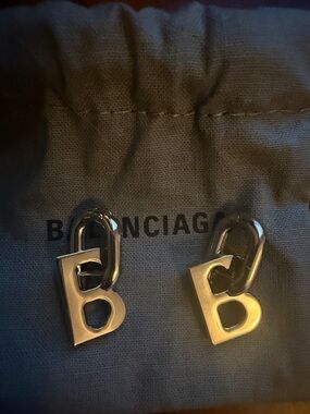 Balenciaga Gold-Tone 'B' Logo Charms Duo
